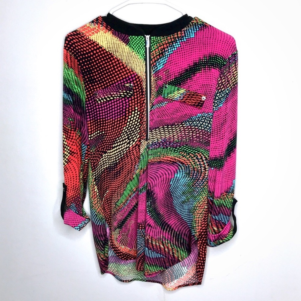 Nygard Rainbow Black Long Sleeve Shirt Sz S